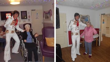 Residents are ‘all shook up’ as Elvis visits Wigston care home